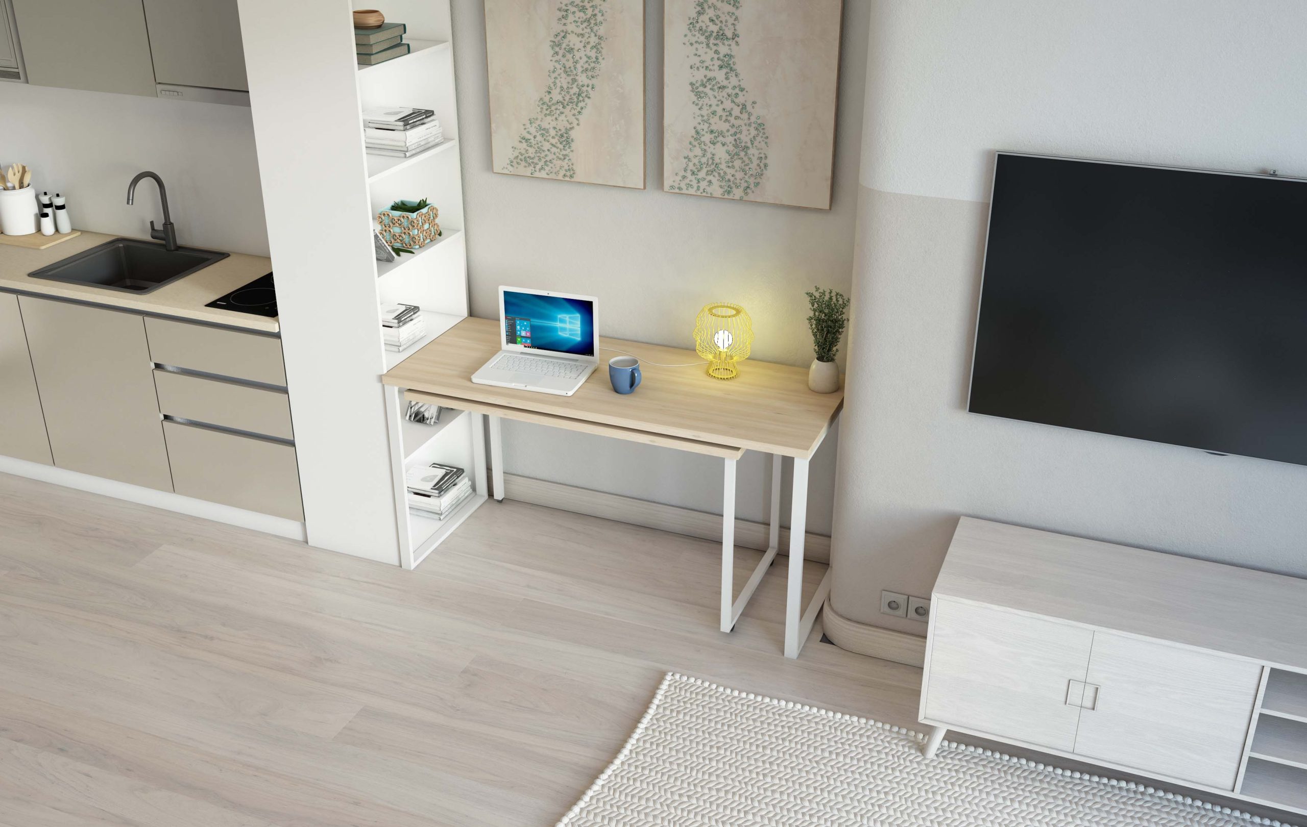 Multimo Modern Schreibtisch ausziehbar